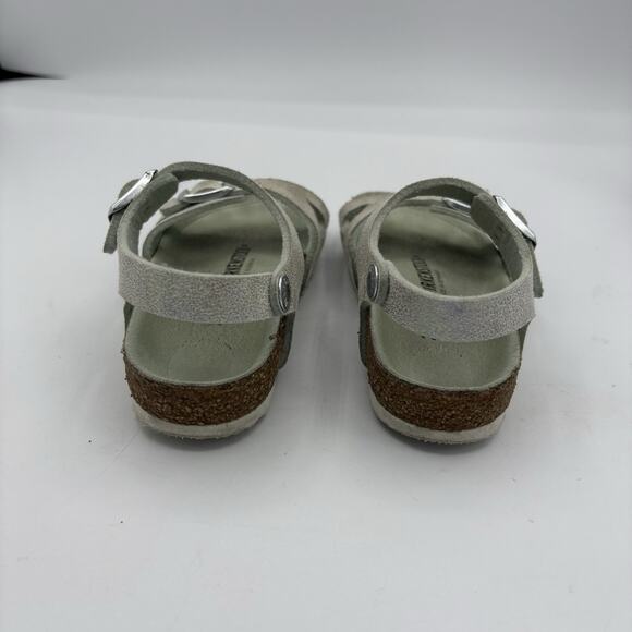 Birkenstock Sandals Girls Kids Size US 8 EU 26 Rio Silver Shiny Iridescent Spark - Picture 5 of 8